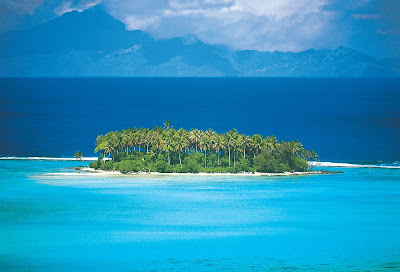 A view of the Raiatea Isle, known as "the sacred isle," in French Polynesia aboard the Paul Gauguin.