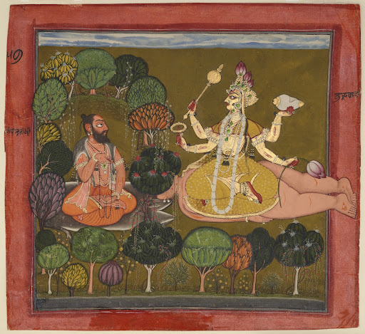 The Goddess worshipped by the sage Chyavana from a Tantric Devi series