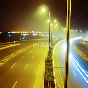 City Lights by Amir Hameed - City,  Street & Park Night