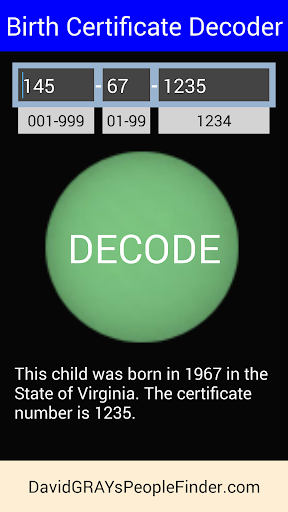 Birth Certificate Decoder
