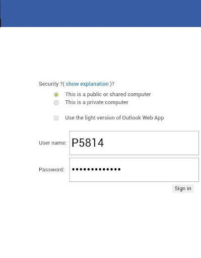 Web Access for Outlook Email