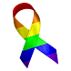 Rainbow Awareness Ribbon Clock