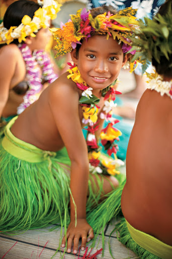 KIds_Dance2 - Even kids get into the action on the pool deck aboard the Paul Gauguin.