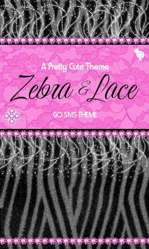 Pink Lace Zebra Theme GO SMS