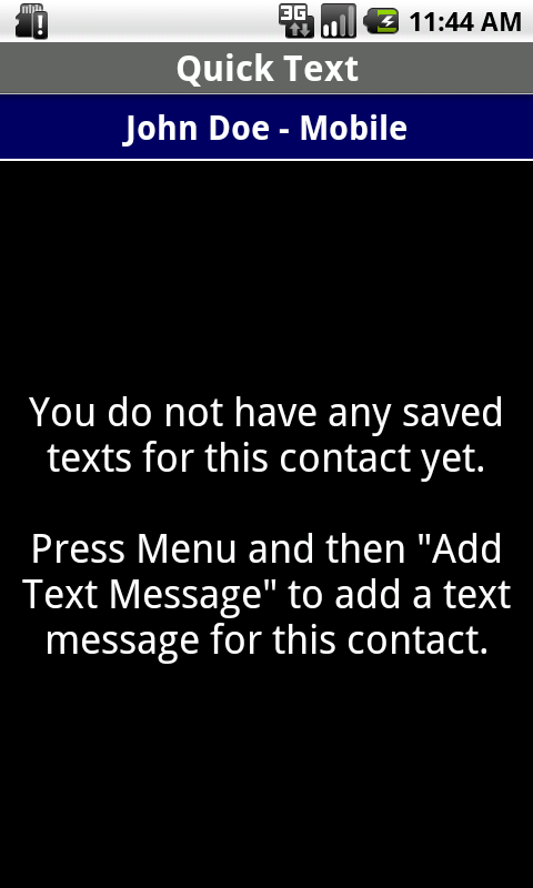 Quick Text Screen 2