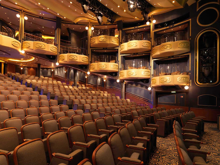 The Royal Court Theater aboard Queen Elizabeth gives guests a chance to enjoy a choice of musical productions and classic Shakespeare performances.