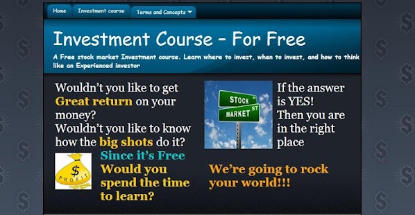 Investment Course for Tablets