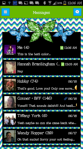 GO SMS - Cute Butterfly 4