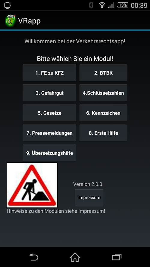 Android application VRapp - Verkehrsrechtsapp screenshort