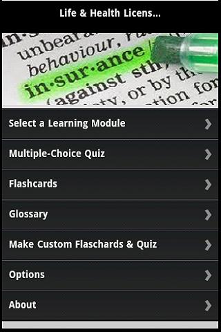 Android application Life &amp; Health Agent Prep screenshort