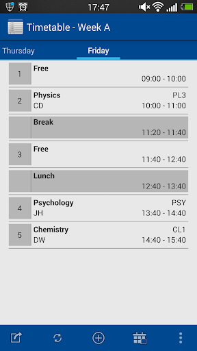 Timetable