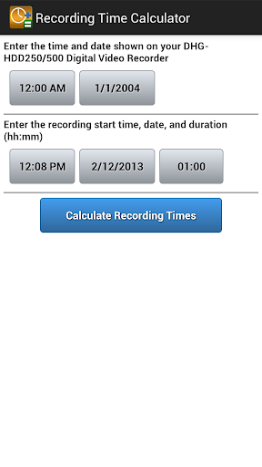 Recording Time Calculator