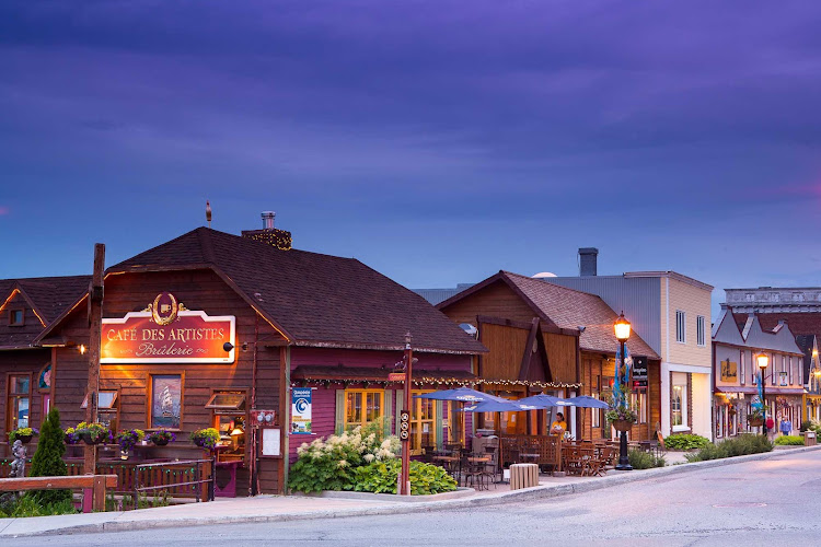 Cafe Des Artists along Rue de la Reine in Gaspesie, at the mouth of the St. Lawrence River in Quebec.