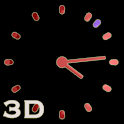 3D Cool Red Analog Clock logo