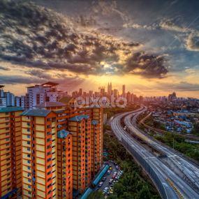 Sunset in the City, Malaysia by Rithauddin Zpiritz - Landscapes Sunsets & Sunrises