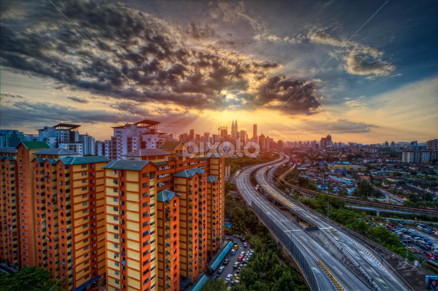 Sunset in the City, Malaysia by Rithauddin Zpiritz - Landscapes Sunsets & Sunrises
