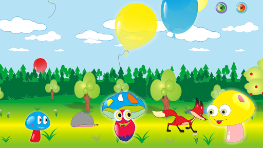 Toy balloons funny mushrooms