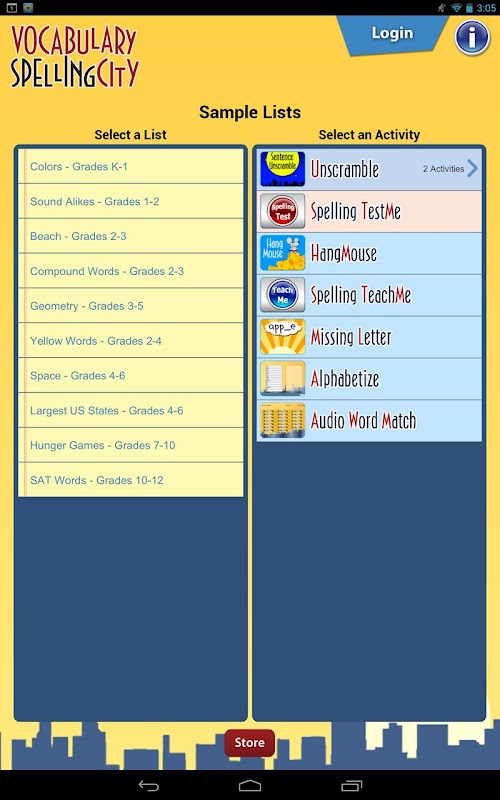 Android application SpellingCity screenshort