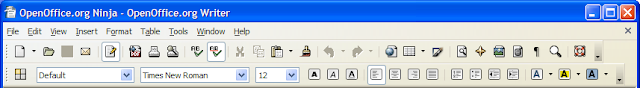 OpenOffice.org Writer 2.3.1 Industrial icons show in Windows XP