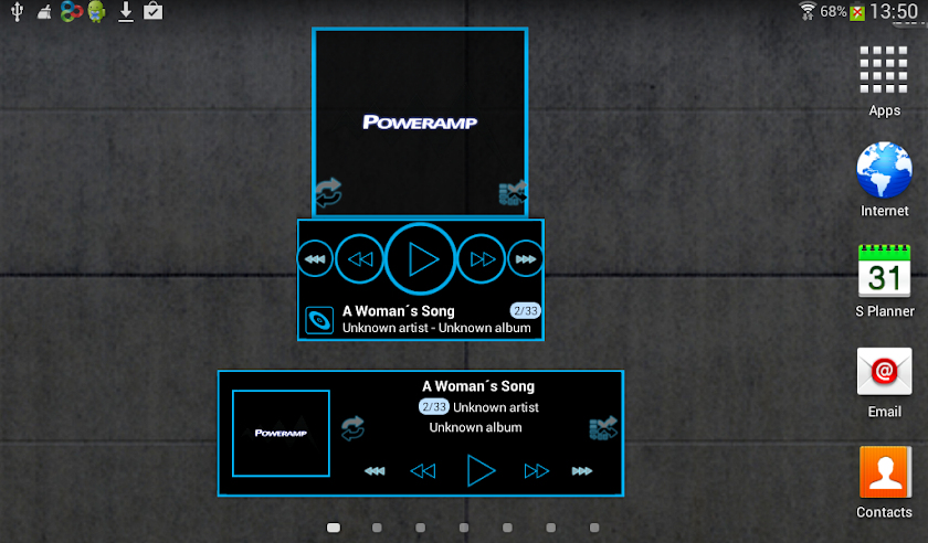Poweramp skin widget TRON BLUE Screen 3