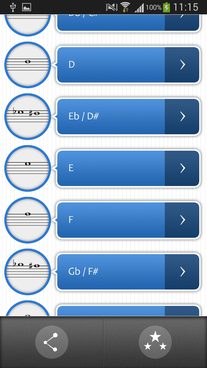 Pro Sax Fingerings Screen 2