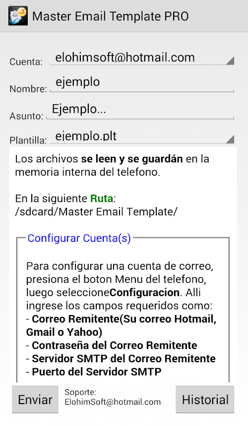 Android application Master Email Template PRO screenshort