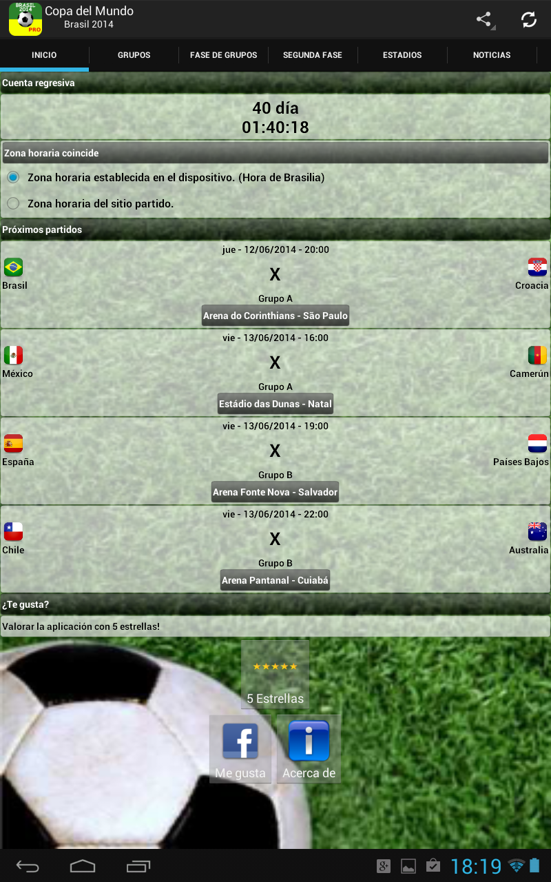 Android application World Cup Brazil 2014 PRO screenshort