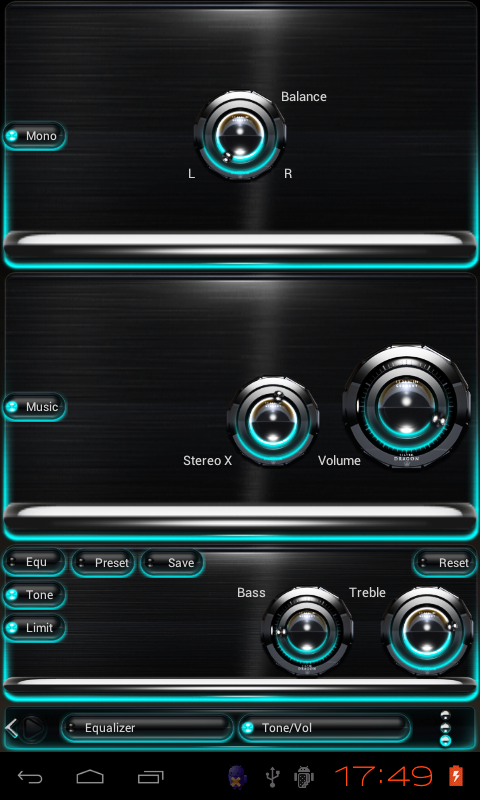 Poweramp skin Turquoise Glow Screen 3