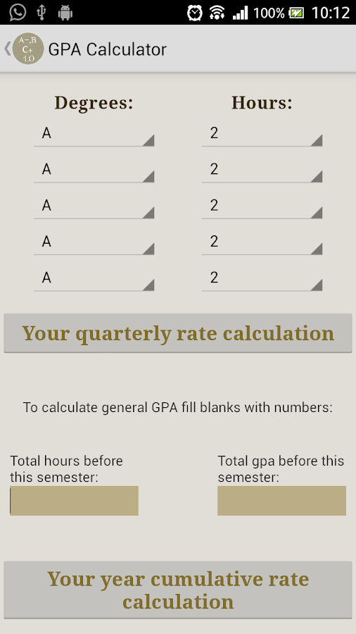 GPA calculator Android Apps on Google Play
