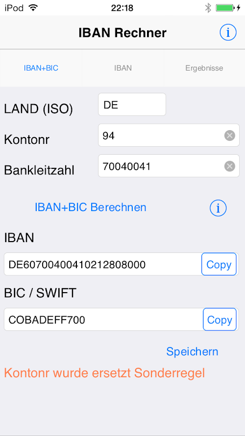 Android application IBAN CALCULATOR PRO screenshort