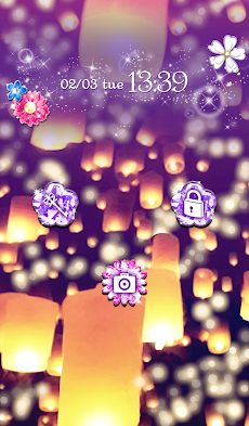 おしゃれなキラキラきせかえ壁紙 紫の夜空と幻想的なランタン Androidアプリ Applion