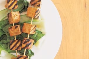 Grilled Tofu Kabobs with Spicy Marinade