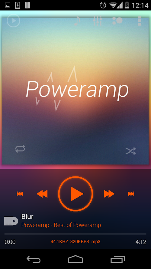 Android application Skin for Poweramp KK Orange screenshort