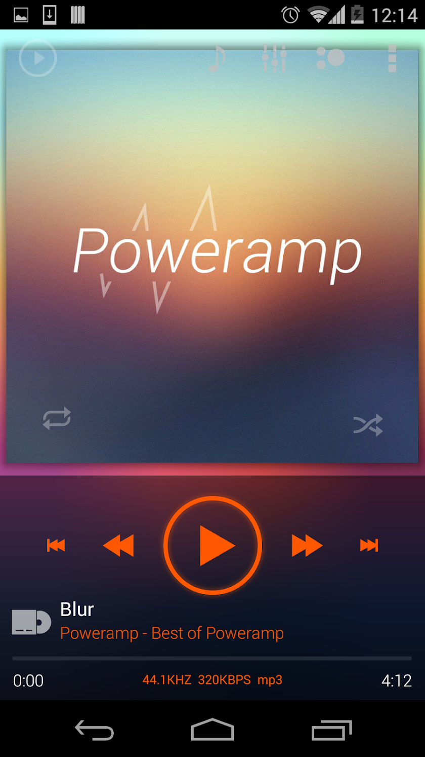 Skin for Poweramp KK Orange Screen 1
