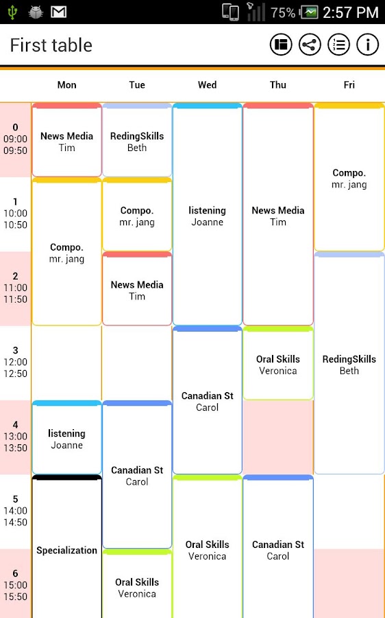   시간표(Simple TimeTable)- スクリーンショット 