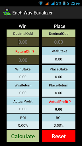 【免費運動App】Each-Way Equalizer-APP點子