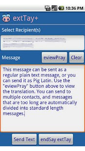 extTay+ Pig Latin for SMS