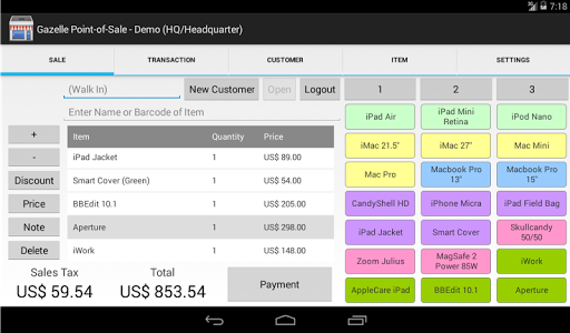 Gazelle POS for Android Tablet