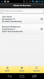 Captura de pantalla de la aplicacion Android Address Book - Quick Navigate