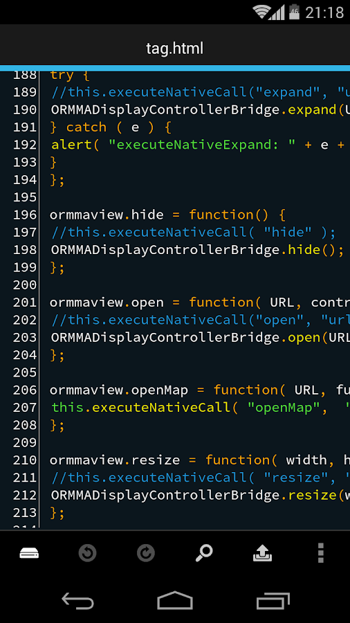 DroidEdit Pro (code editor) - screenshot