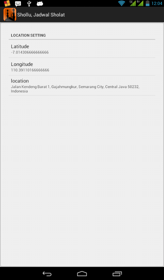 Shollu, Jadwal Sholat - screenshot