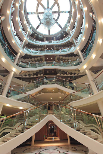 The lobby, or atrium, of Century Paragon, designed with luxury and spaciousness in mind.