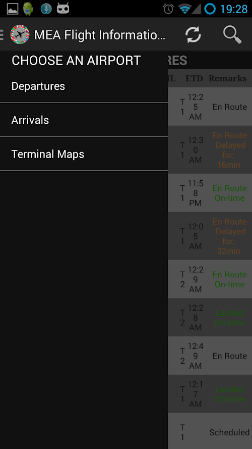Android application MEA Flight InformationEnNoAds screenshort