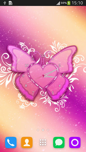 Pink Butterfly Clock