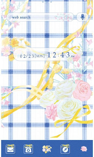 かわいい壁紙・アイコン-BLUE gingham-無料