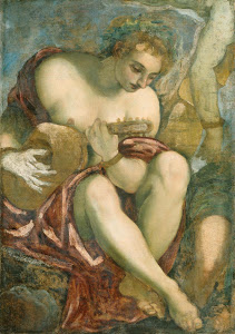 RIJKS: Jacopo Tintoretto: Muse with Lute 1594