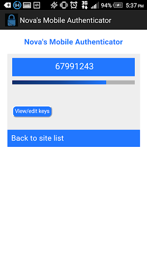 Nova's Mobile Authenticator