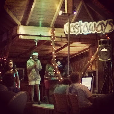 Karaoke night at Castaway's, Jolly Beach