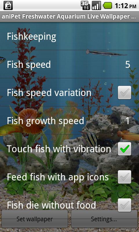 aniPet Freshwater Aquarium LWP - screenshot