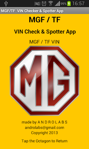 MGF TF VIN Check Spotter App